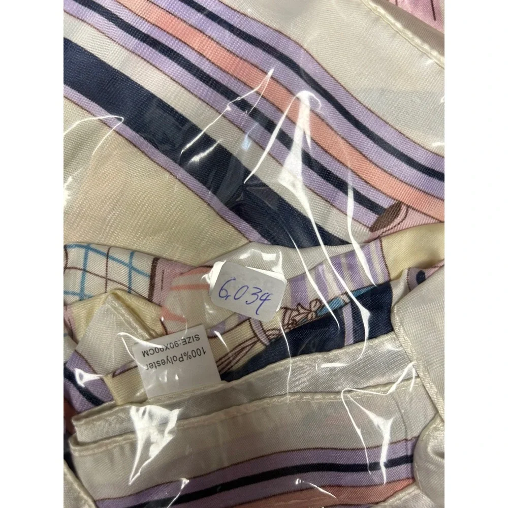 Equestrian Chic Women 35x35‎ Multicolor Horse Print Square Scarf 90x90cm